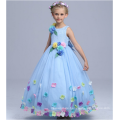 High-Class-Kleider Baby-Tanzparty fantastisch lange Kleider mit Blumen appliqued Schule Tanz Ball flauschige Märchen Kleider